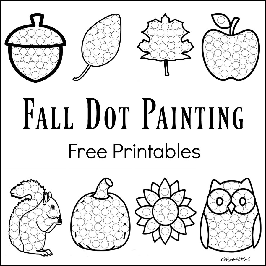 Fall Dot Painting {Free Printables} - The Resourceful Mama in Free Printable Dot Paint Worksheets
