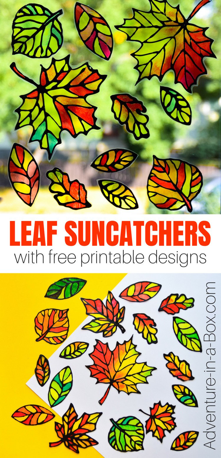 Fall Leaf Suncatchers With Free Printable Templates throughout Free Printable Stained Glass Suncatcher Patterns