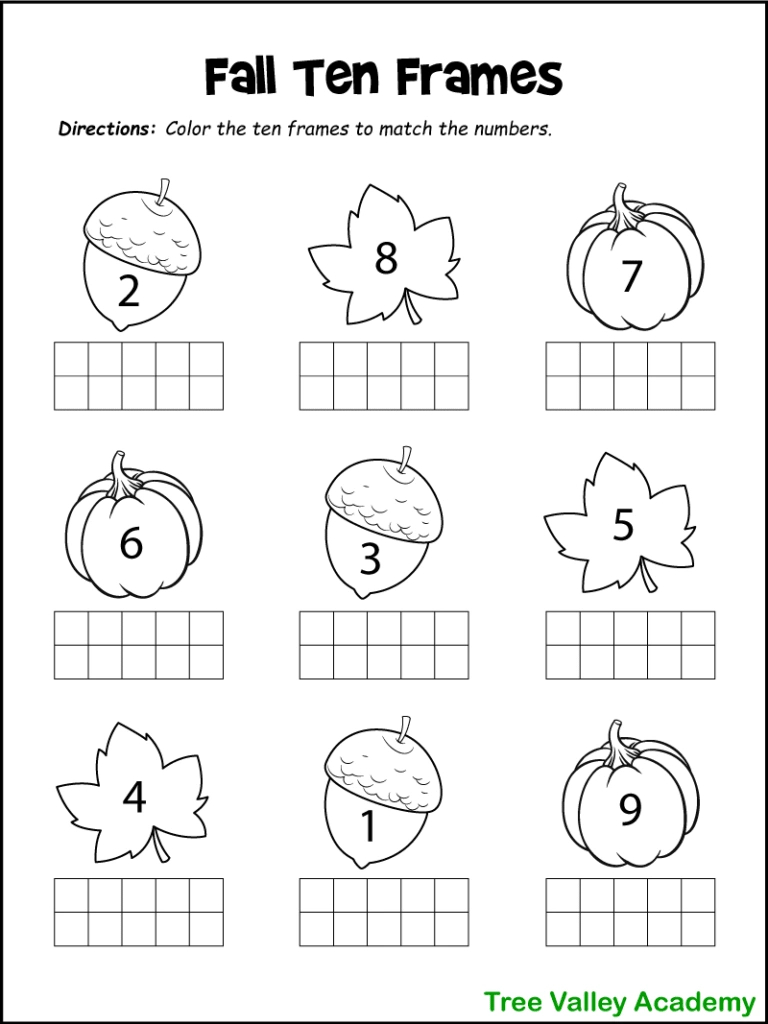 Fall Math Worksheets For Kindergarten, Preschool &amp;amp; 1St Grade intended for Free Printable Worksheets For Preschool Math