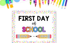 First Day Of School Signs Free Printable - Teaching Mama pertaining to Free Printable First Day Of School Sign Printable
