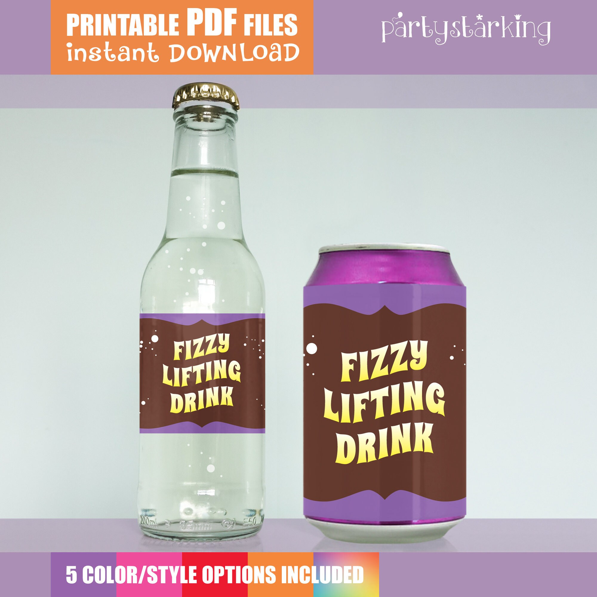 Fizzy Lifting Drink Etiketten Für Wasserflaschen &amp;amp; Getränkedosen in Fizzy Lifting Drink Printable Label