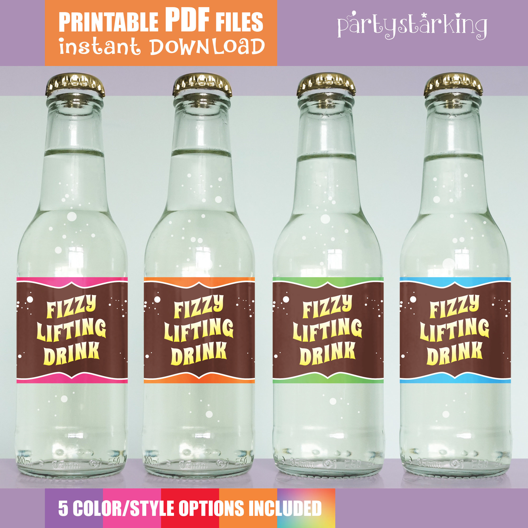 Fizzy Lifting Drink Etiketten Für Wasserflaschen &amp;amp; Getränkedosen throughout Fizzy Lifting Drink Printable Label