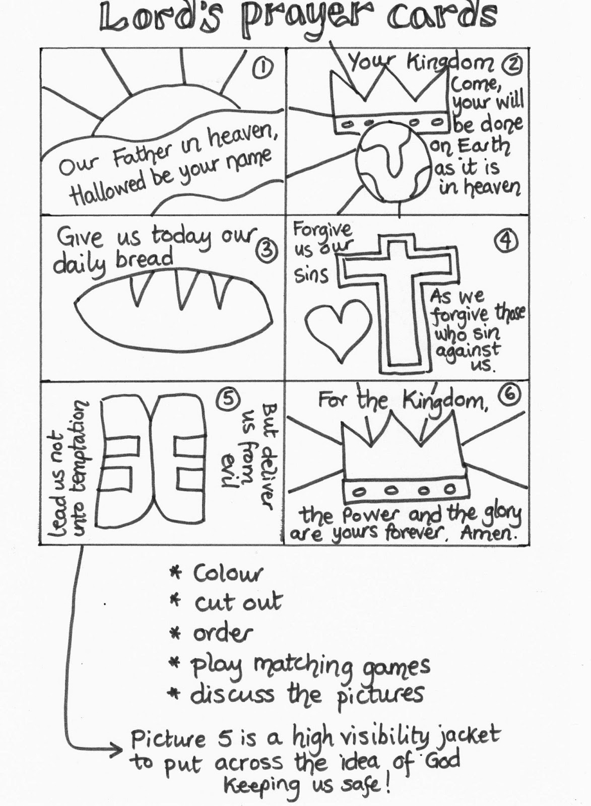 Flame: Creative Children&amp;#039;S Ministry: Lord&amp;#039;S Prayer Cards with Free Printable The Lord&amp;#039;S Prayer Activity Sheets