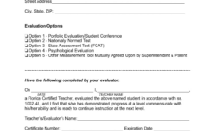 Florida Homeschool Evaluation Form: Fill Out &amp; Sign Online | Dochub intended for Free Printable Homeschool Assessment Test