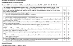 Flu Shot (Vaccine) And Nasal Spray Parental Consent Form with regard to Free Printable Flu Vaccine Form