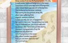 Footsteps In The Sand Card, Printable Footprints In The Sand Note regarding Free Printable Footprints In The Sand Poem