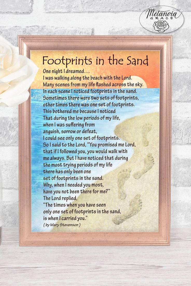 Footsteps In The Sand Card, Printable Footprints In The Sand Note regarding Free Printable Footprints In The Sand Poem