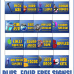 Fortnite Food Cards Printable Labels Intended For Free Printable Fortnite Labels