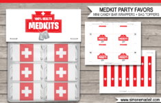 Fortnite Medkit Party Favors - Bag Toppers &amp; Mini Candy Bar Wrappers in Printable Free Fortnite Medkit Label