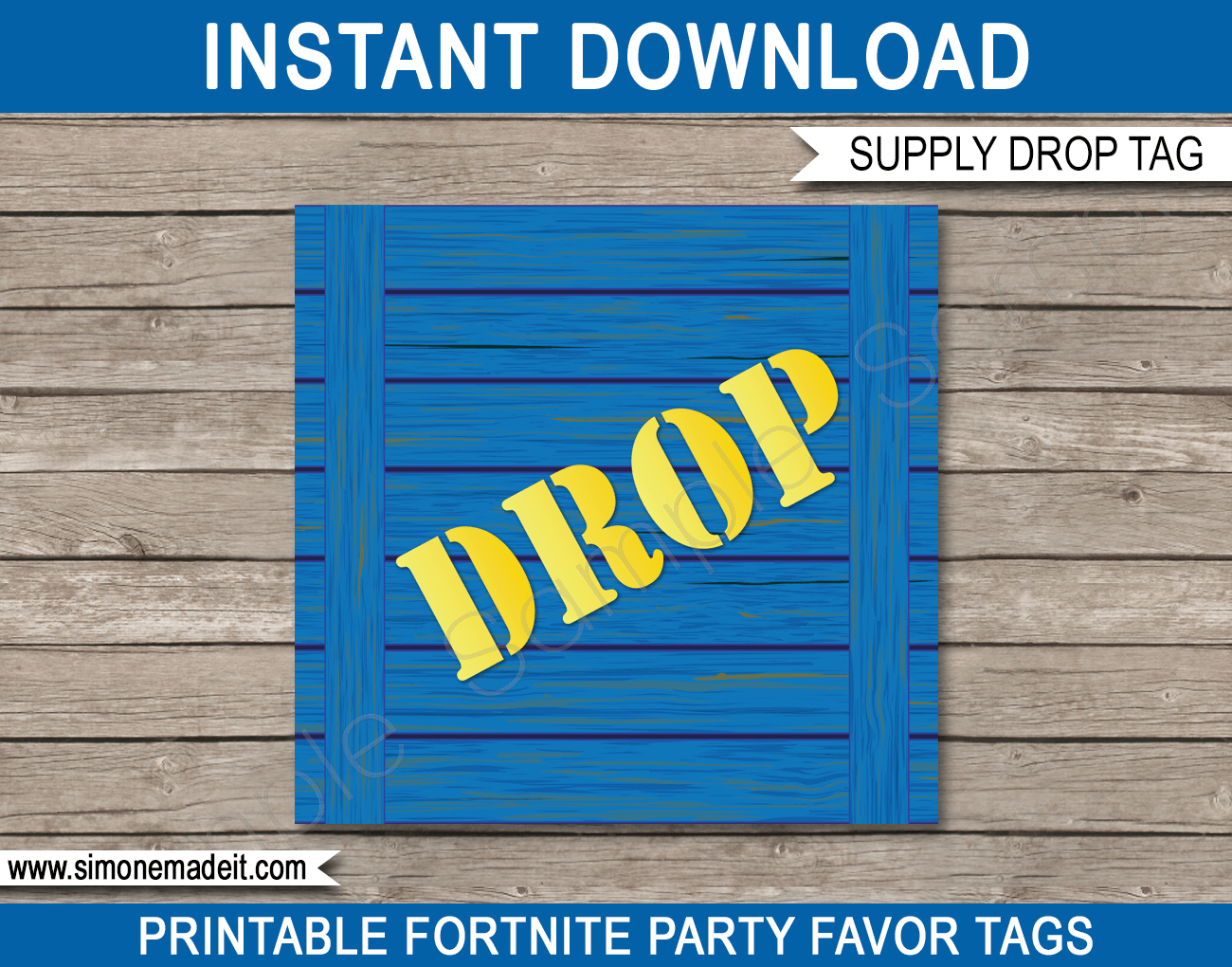 Fortnite Supply Drop Party Tags Template intended for Free Printable Fortnite Drop Label