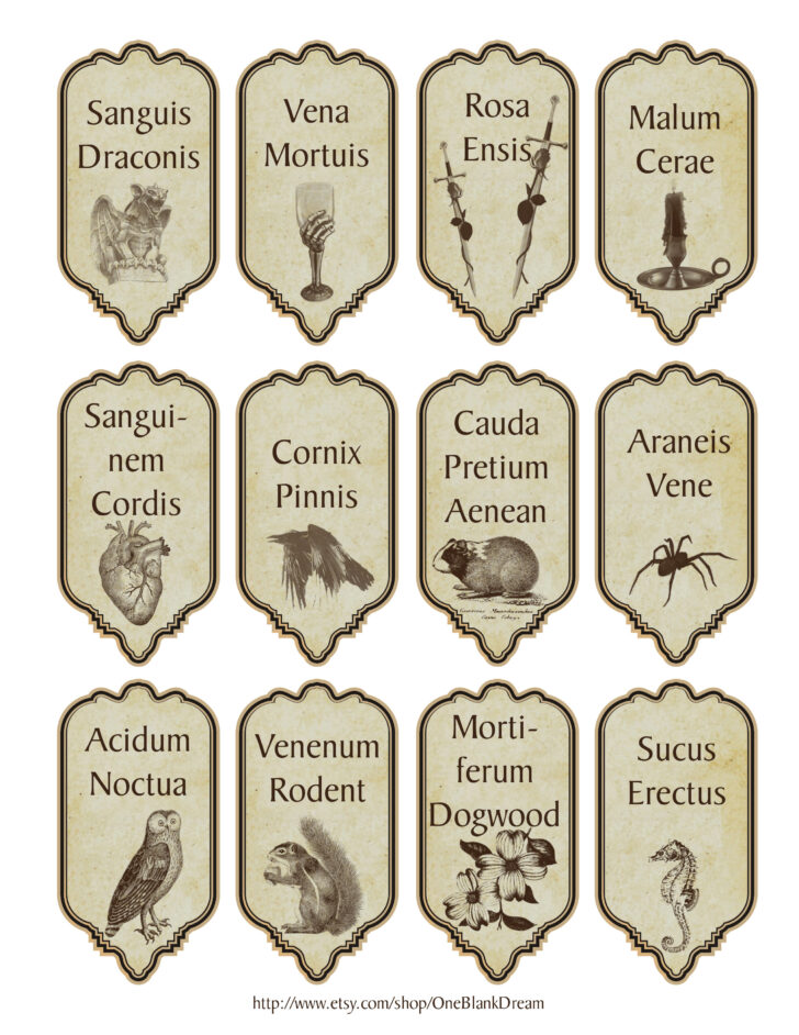 Free Printable Apothecary Labels For Halloween Free Printable Apothecary Labels For Halloween