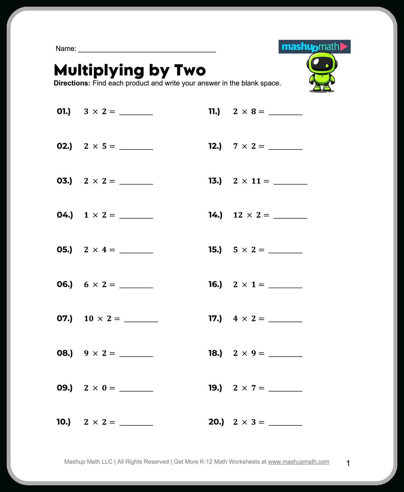 Free 2Nd Grade Math Worksheets—Printable W/ Answers — Mashup Math within Free Printable Second Grade Worksheets