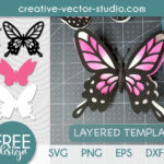 Free 3D Butterfly Svg, Png, Dxf, Eps | Creative Vector Studio Throughout Free Printable 3D Butterfly Template