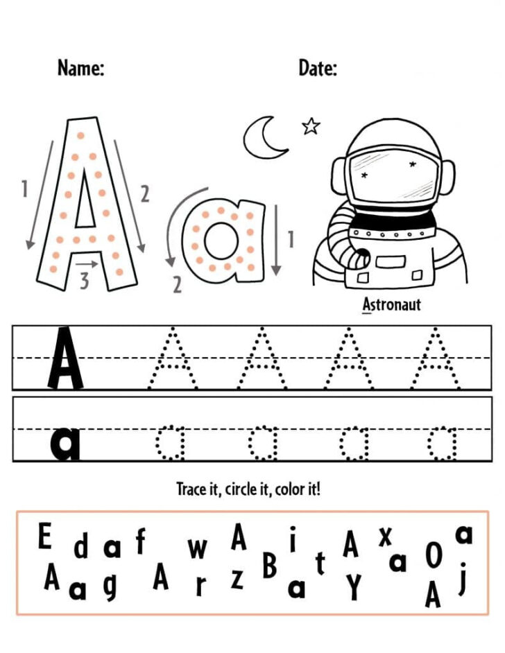 Free Printable Preschool Letter a Worksheets