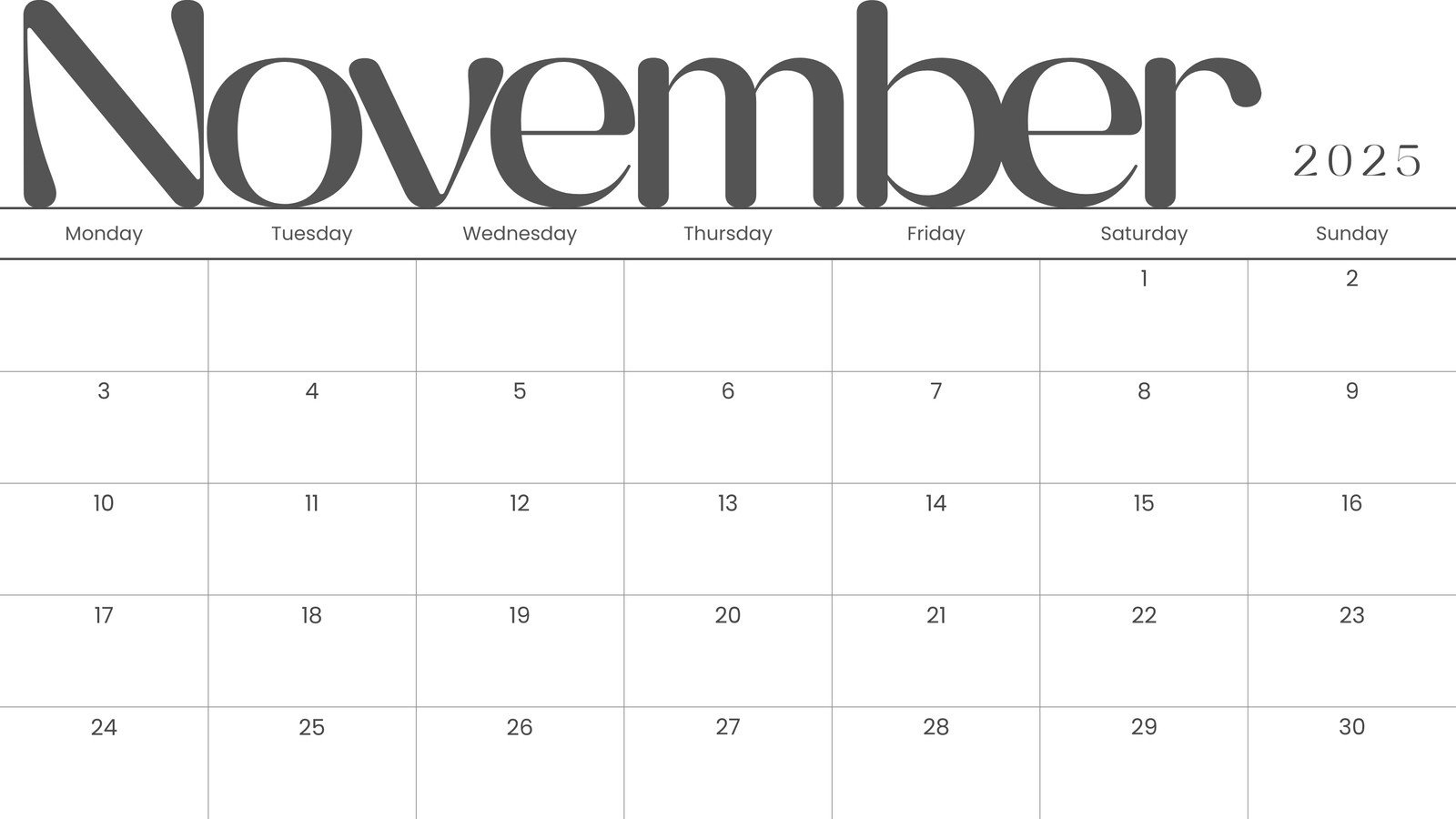 Free And Printable November 2025 Calendar Templates | Canva for Free Printable November 2025 Calendar