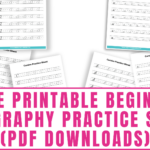 Free Beginner Calligraphy Practice Sheets (Pdfs)   Freebie Finding Mom Regarding Free Printable Calligraphy Worksheets For Beginners
