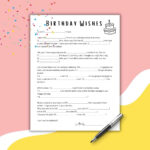 Free Birthday Mad Libs Style Printable   Love & Laugh Games With Free Printable Birthday Mad Libs