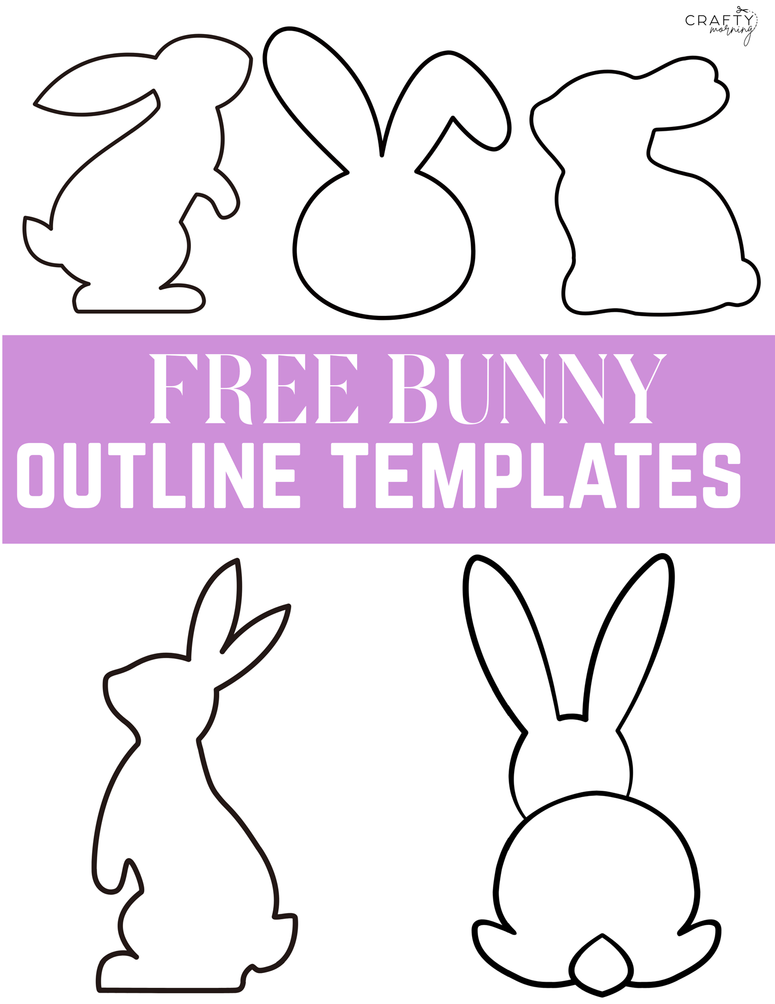 Free Bunny Outlines (Printable Templates) - Crafty Morning with Free Printable Easter Bunny Templates
