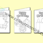 Free Christmas Card Colouring / Coloring Pages — Colour Cut Stick For Free Printable Foldable Coloring Printable Christmas Cards