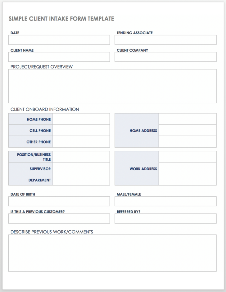 Free Printable Counseling Intake Forms