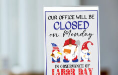 Free Closed For Labor Day Sign Printable (3 Templates!) - Leap Of pertaining to Free Printable Closed For Labor Day Signs