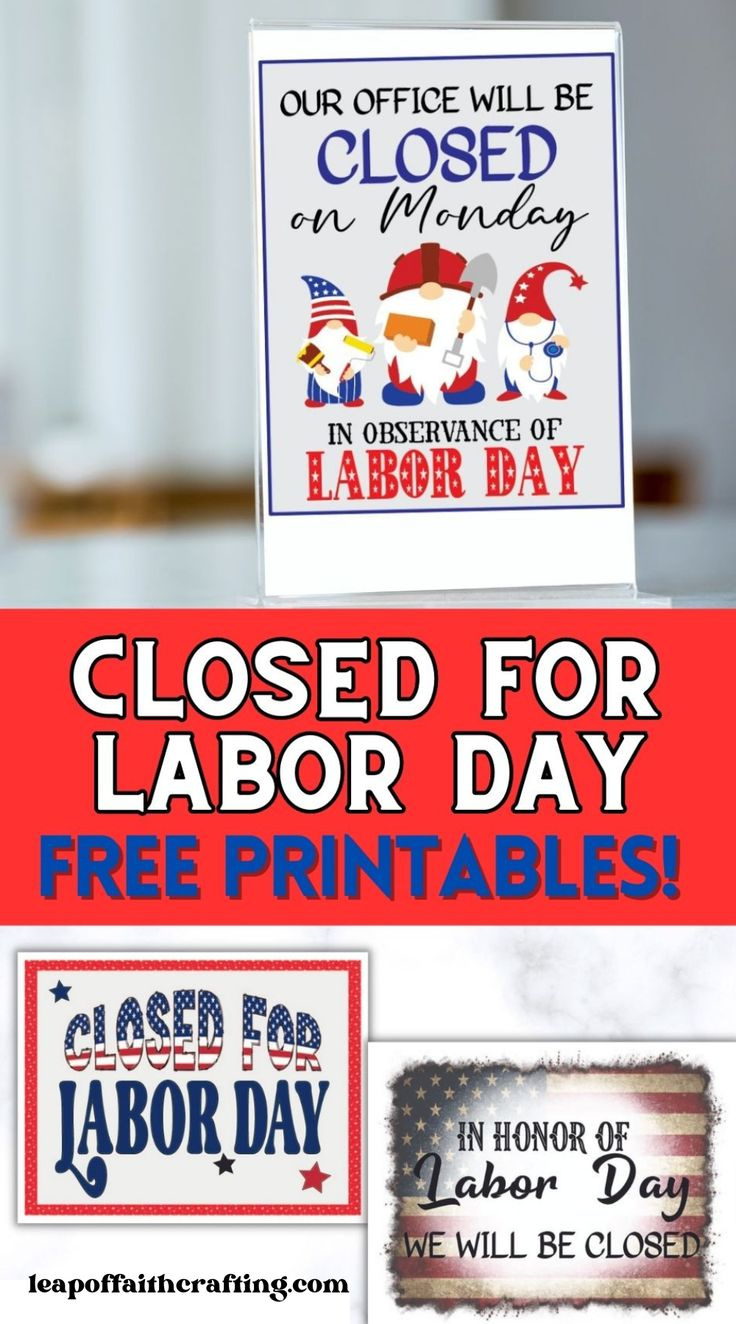 Free Closed For Labor Day Sign Printable (3 Templates!) with Free Printable Closed For Labor Day Signs