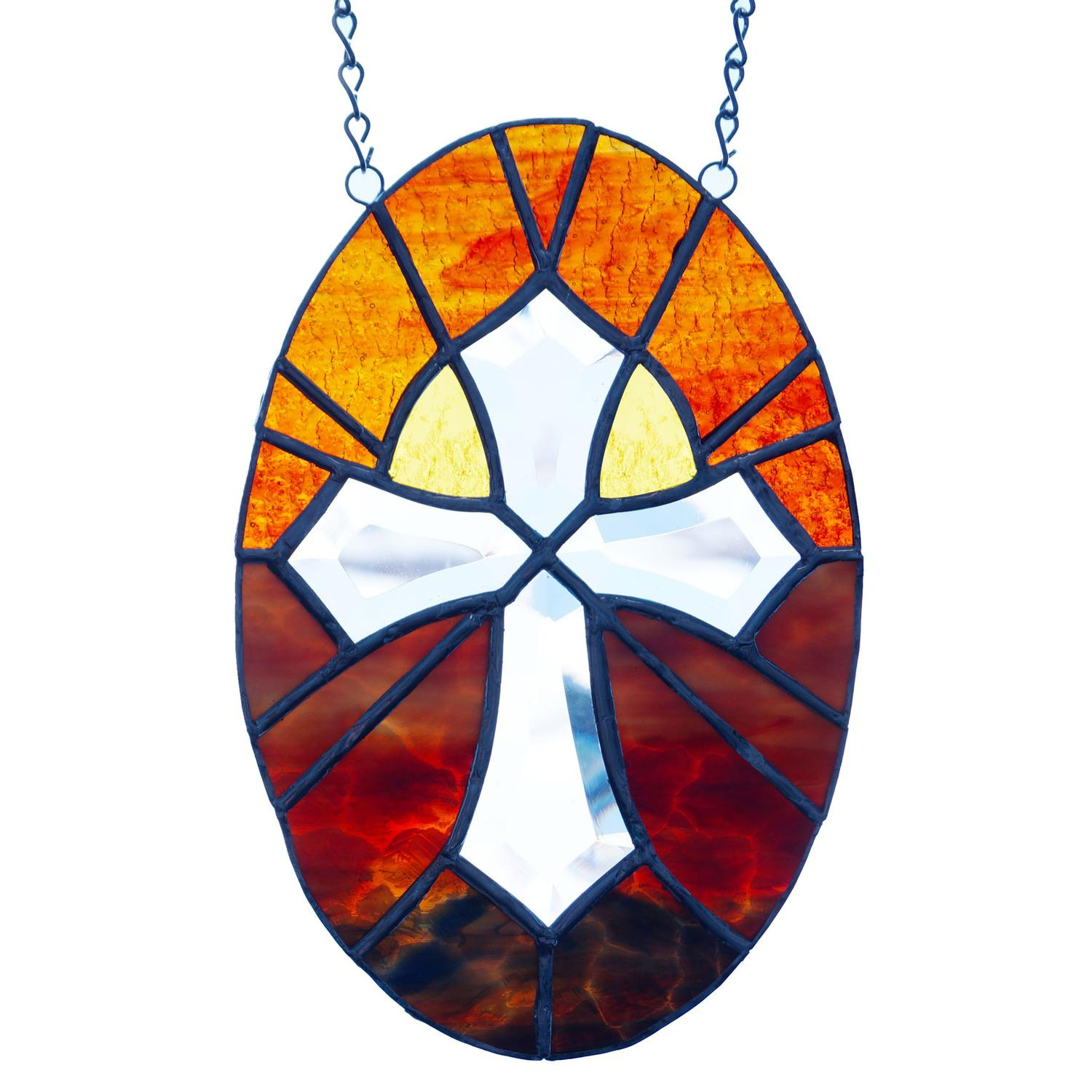 Free Cross Bevel Panel Pattern | Window Delphi Glass intended for Free Printable Stained Glass Cross Patterns