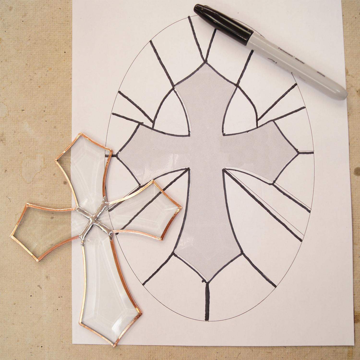 Free Cross Bevel Panel Pattern | Window Delphi Glass pertaining to Free Printable Stained Glass Cross Patterns