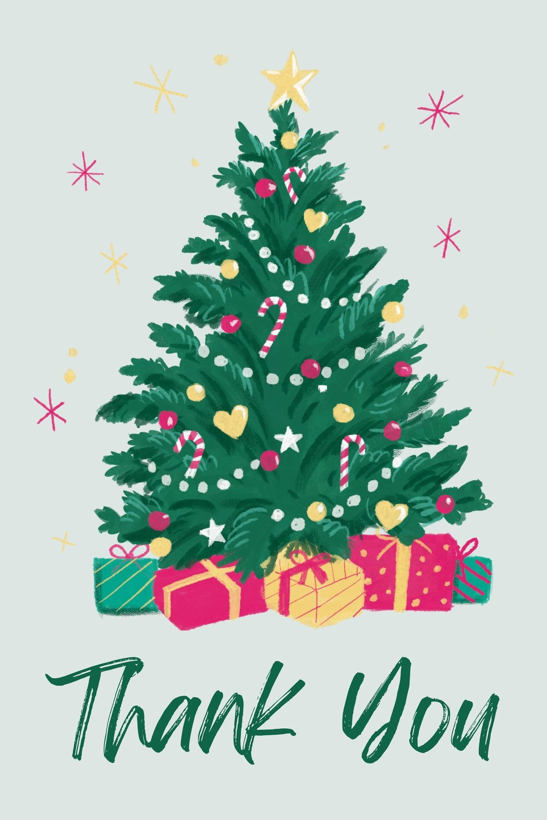 Free Custom Printable Christmas Thank You Card Templates | Canva for Free Printable Christmas Thank You Cards