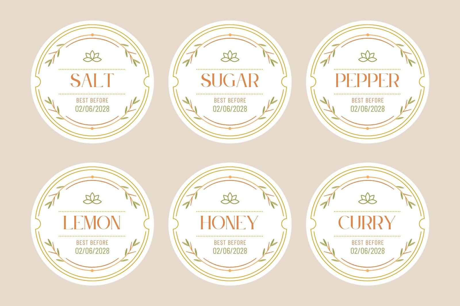Free Custom Printable Food Label Templates | Canva inside Free Printable Food Labels Templates