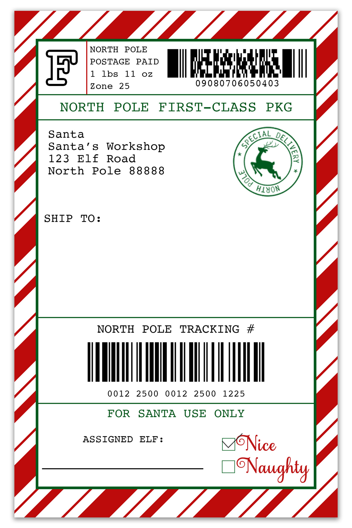 Free Customizable Elf On The Shelf Mailing Label regarding Free Printable Elf On The Shelf Shipping Label