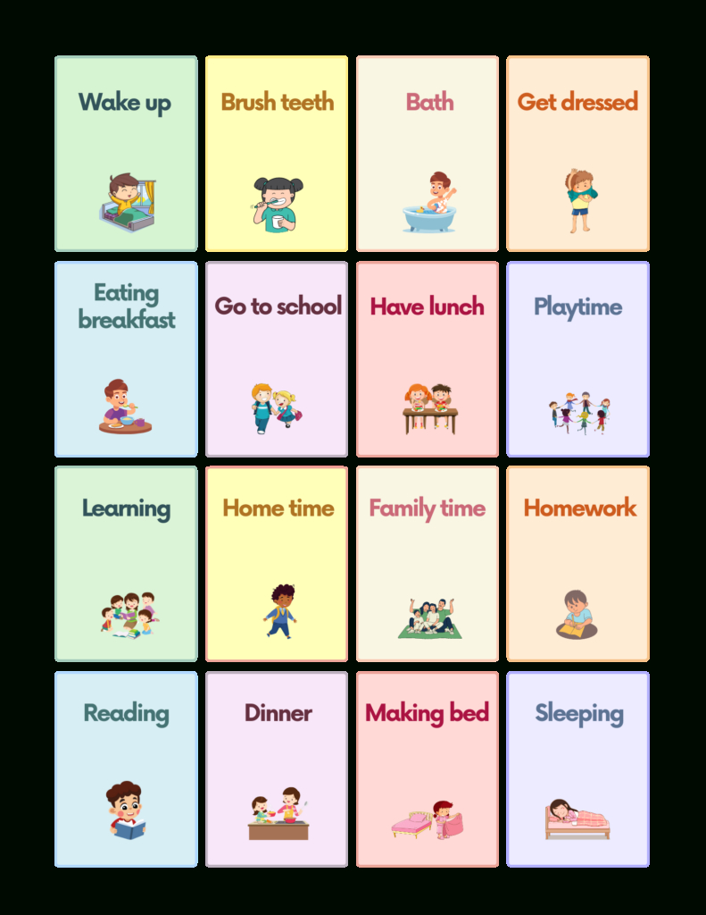Free Daily Routines Flashcards For Autism And Speech Therapy intended for Free Printable Daily Schedule For Autistic Child