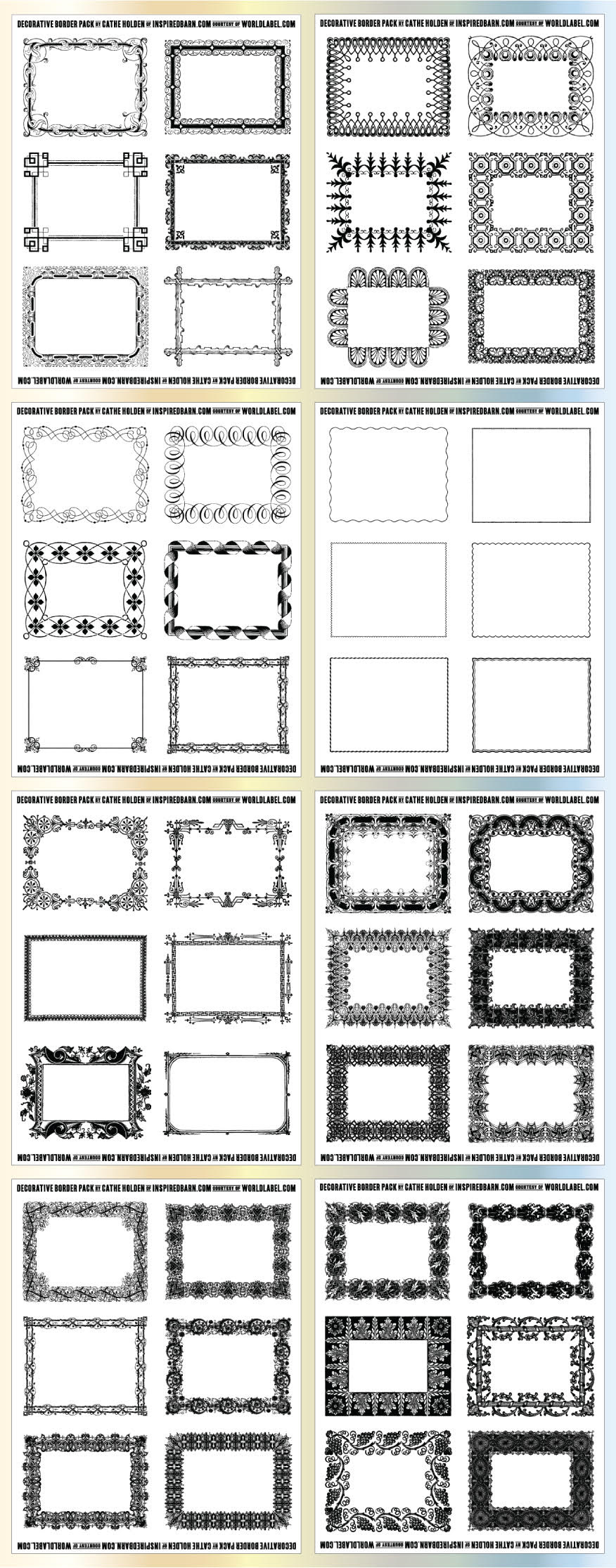 Free Decorative Border Pack Graphicscathe Holden | Free throughout Free Printable Label Borders