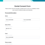 Free Dental Consent Form Template To Edit Online Inside Free Printable Dental Consent Forms