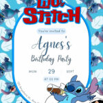 Free Editable – 20 Lilo & Stitch Canva Templates Throughout Free Printable Stitch Birthday Invitations