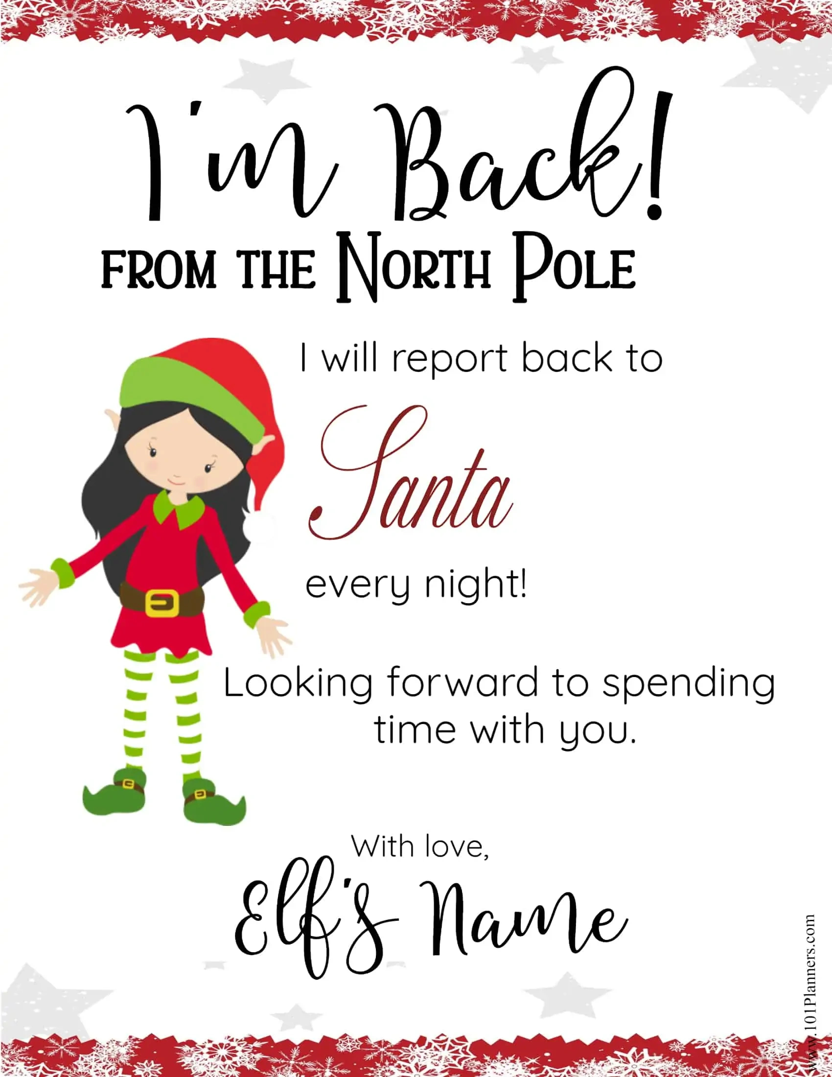 Free Editable Elf On The Shelf Letter Template &amp;amp; Elf Notes in Free Printable Elf On The Shelf Welcome Back Letter
