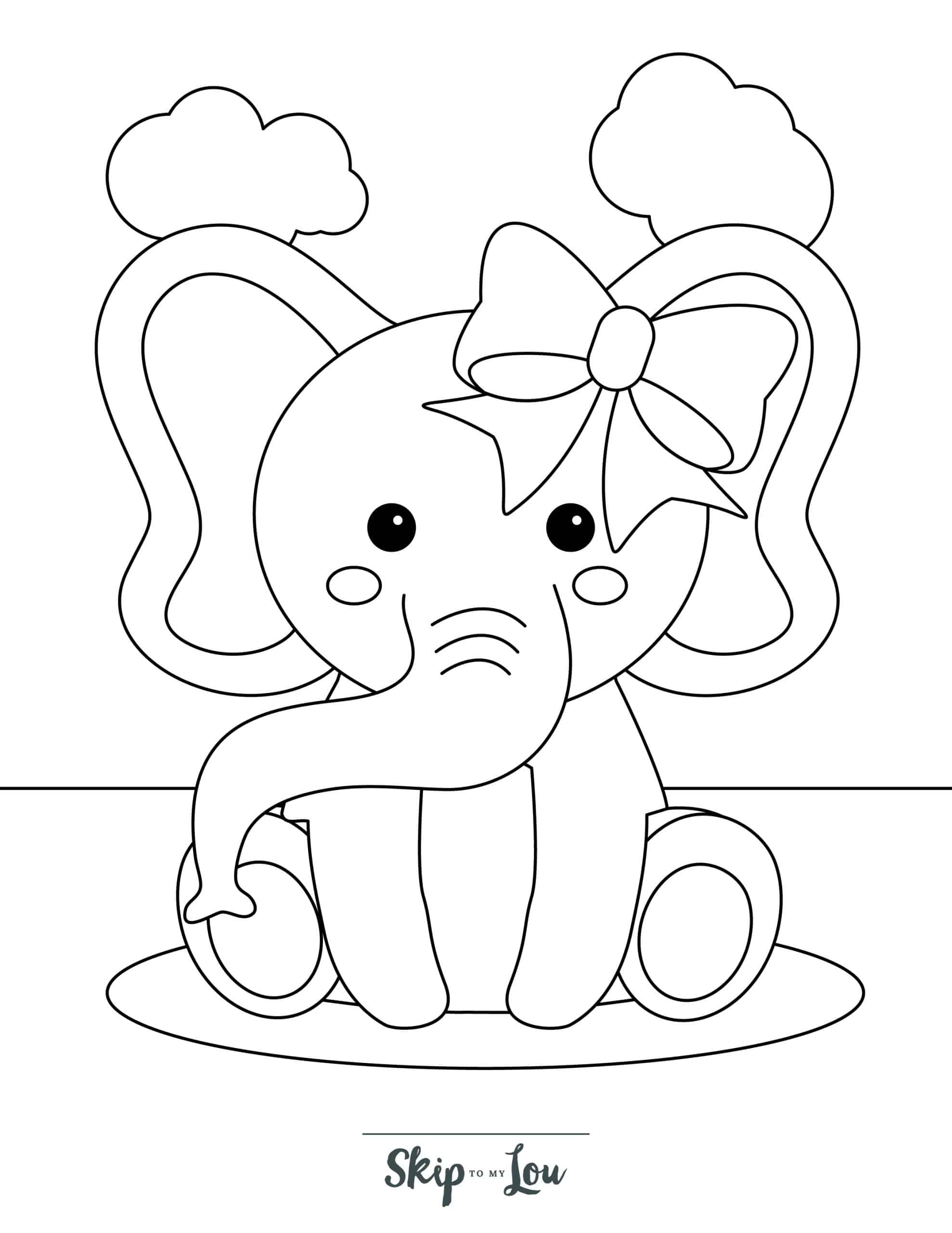 Free Elephant Coloring Pages With Full Book | Skip To My Lou for Free Printable Coloring Pages of Elephants