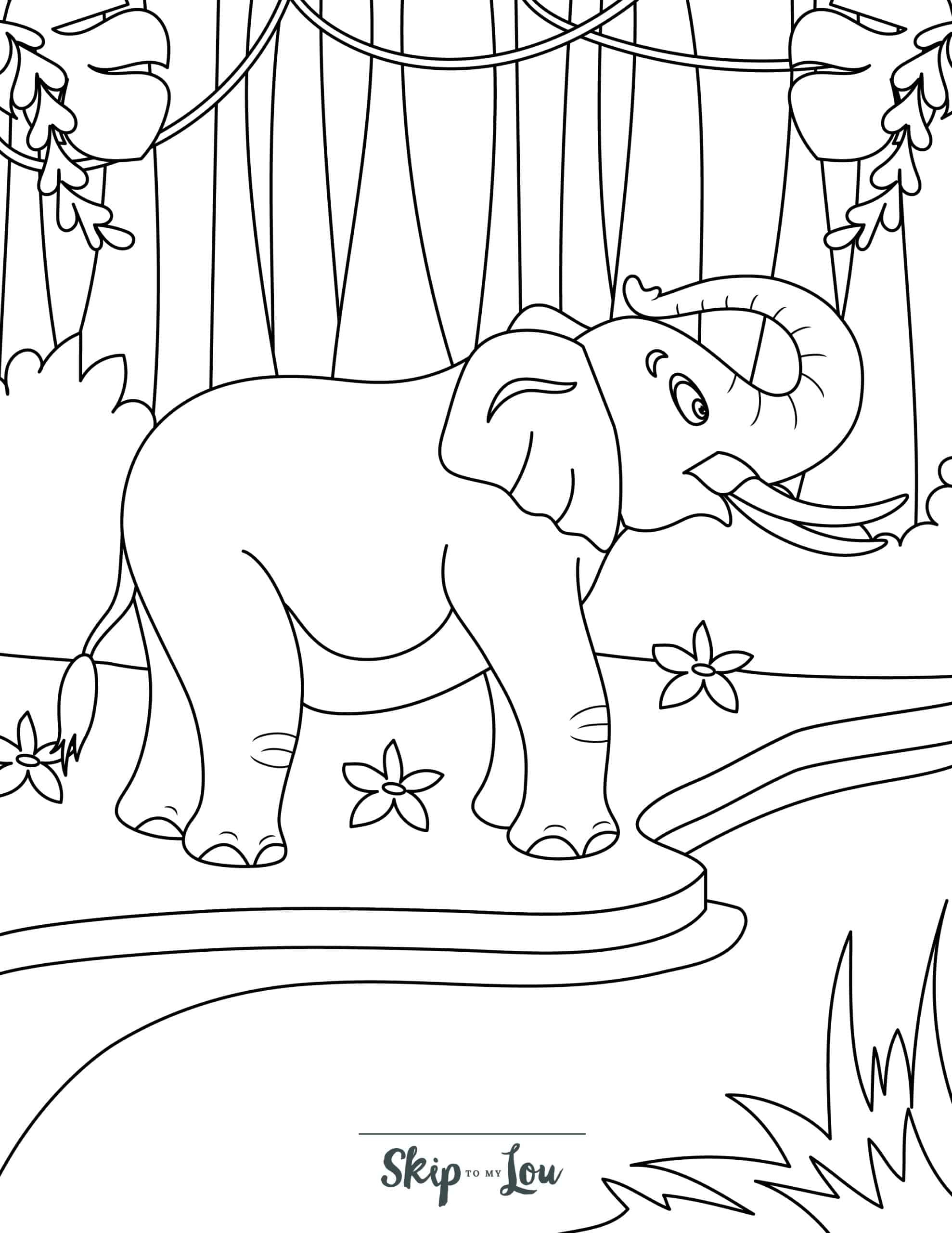 Free Elephant Coloring Pages With Full Book | Skip To My Lou with regard to Free Printable Elephant Coloring Pages