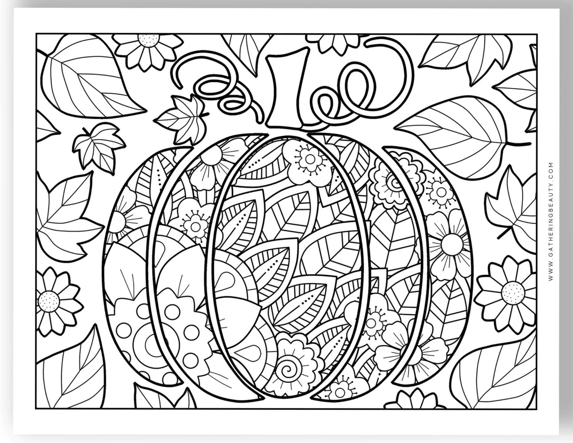 Free Fall Colouring Pages For Adults — Gathering Beauty pertaining to Free Printable Fall Coloring Page