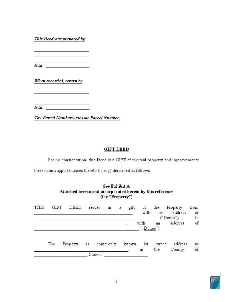 Free Gift Deed Form | Gift Property With This Deed Template inside Free Printable Gift Deed Form