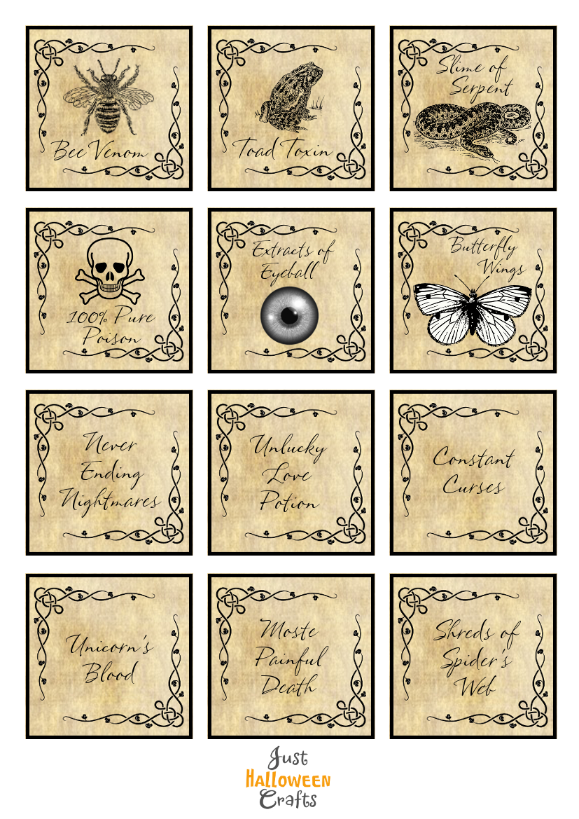 Free Halloween Potion Bottle Labels To Print with regard to Witch&amp;amp;#039;s Potion Labels Printable