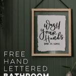 Free Hand Lettered Printable Bathroom Signs   Lemon Thistle Pertaining To Free Printable Funny Bathroom Signs Printable