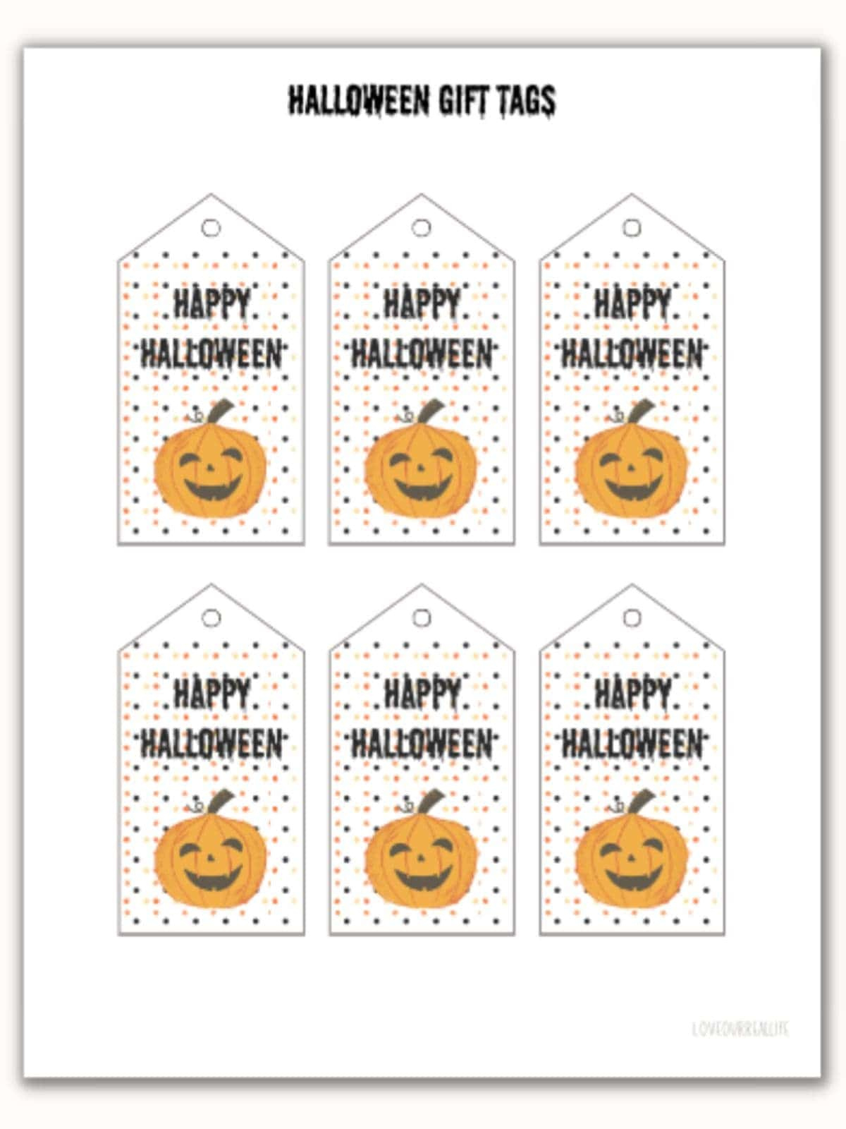 Free Happy Halloween Gift Tag Printables ⋆ Love Our Real Life with Free Printable Halloween Tags For Goodie Bags