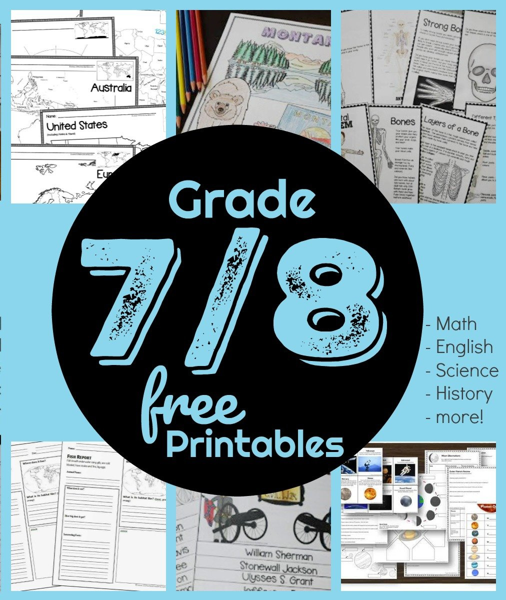 Free Jr High And High School Worksheets throughout Free Printable Worksheets For 7th Graders