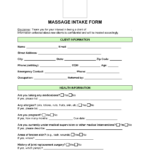 Free Massage Intake Form | Pdf | Word Inside Free Printable Massage Intake Forms