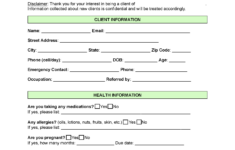 Free Massage Intake Form | Pdf | Word inside Free Printable Massage Intake Forms