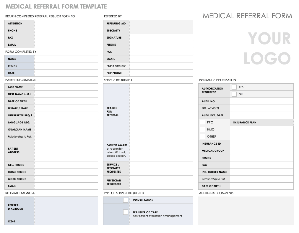 Free Medical Form Templates | Smartsheet with regard to Free Printable Doctor Office Forms