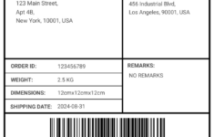 Free Online Shipping Label Maker - Craftmypdf for Ups Shipping Labels Printable
