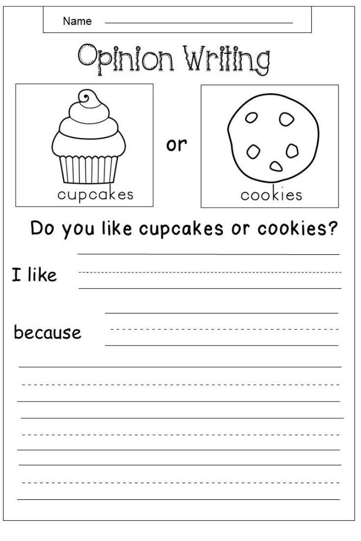 Free Opinion Writing Printable - Kindermomma intended for Free Printable 2nd Grade Writing Worksheets