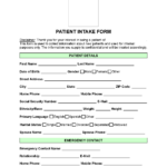 Free Patient (Medical) Intake Form | Pdf | Word Inside Free Printable Doctor Office Forms